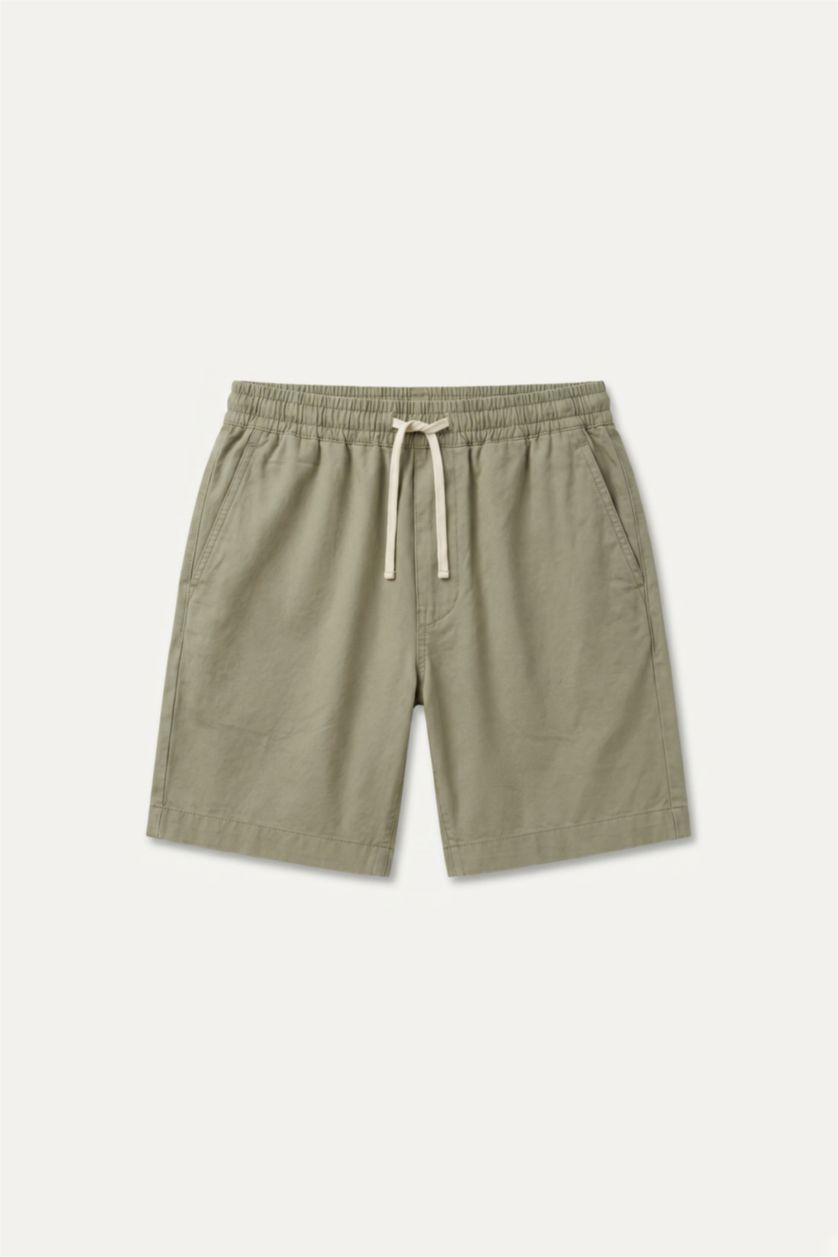 Erkek Açık Haki Relaxed Fit Bermuda Şort