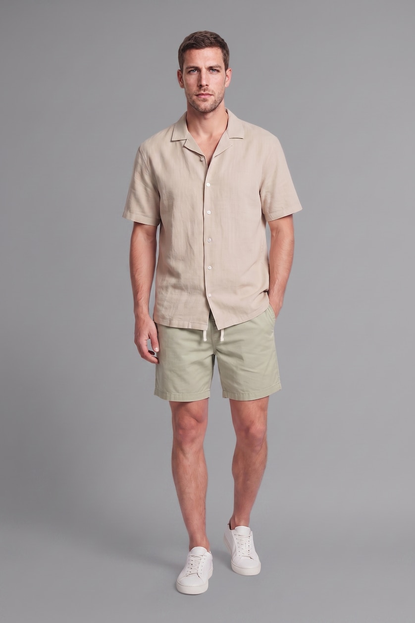 Erkek Açık Haki Relaxed Fit Bermuda Şort