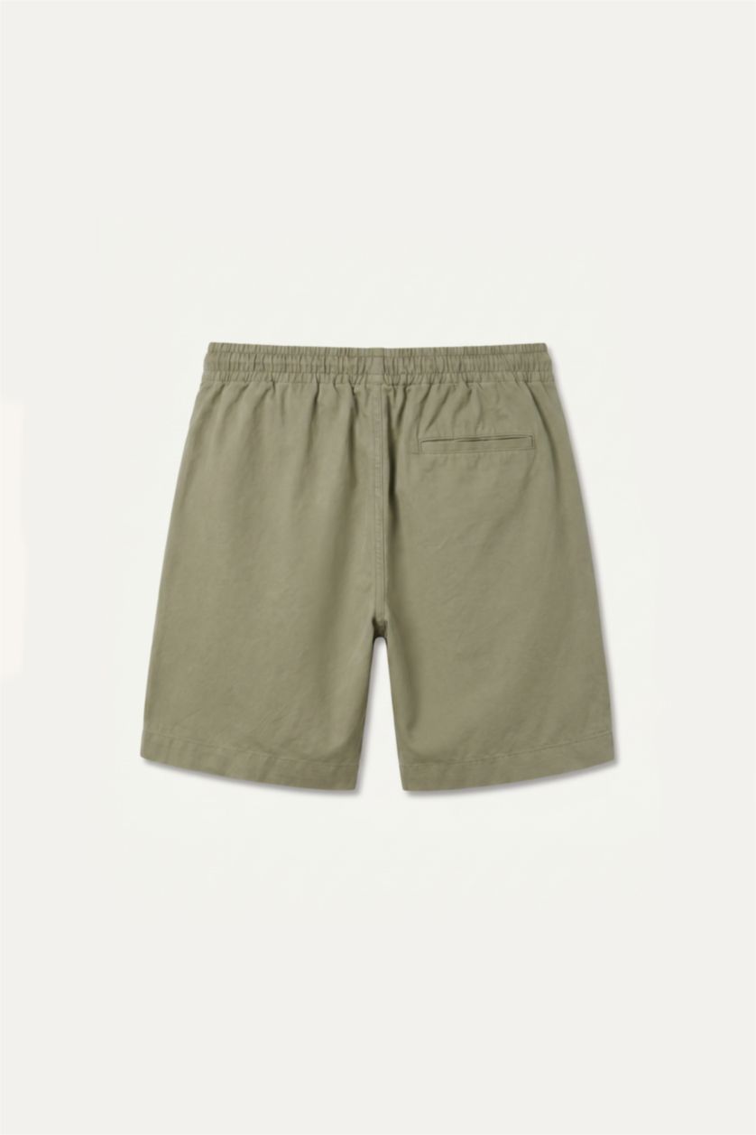 Erkek Açık Haki Relaxed Fit Bermuda Şort