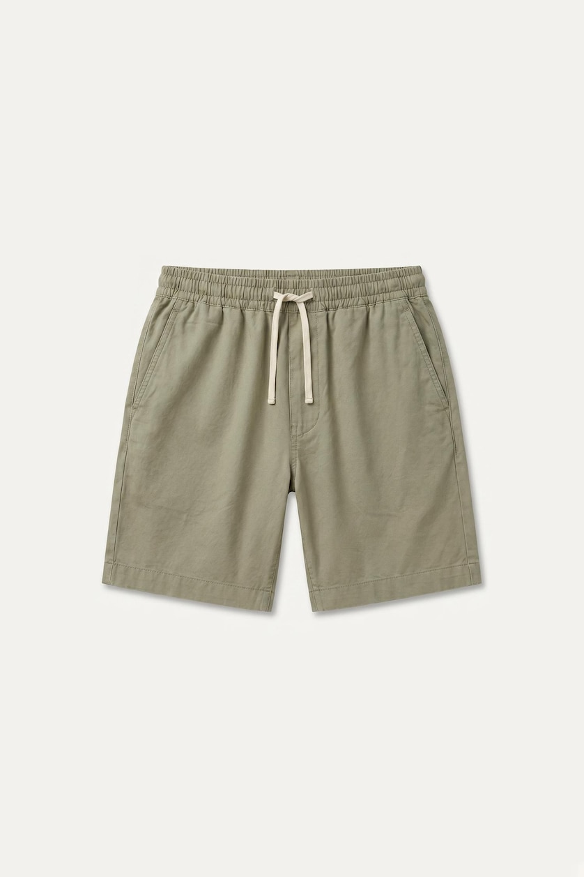 Erkek Açık Haki Relaxed Fit Bermuda Şort