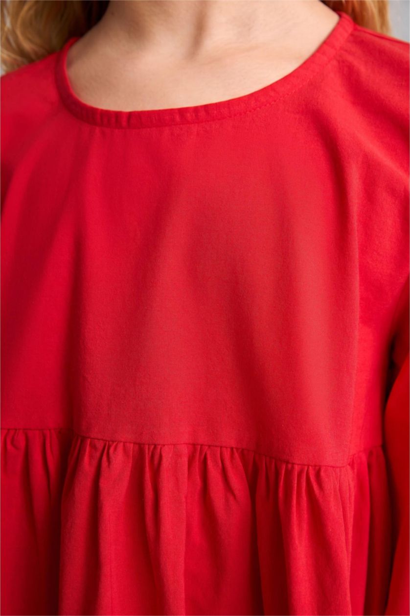 Young Girls - Teen Girls Red Short Sleeve Woven Dress