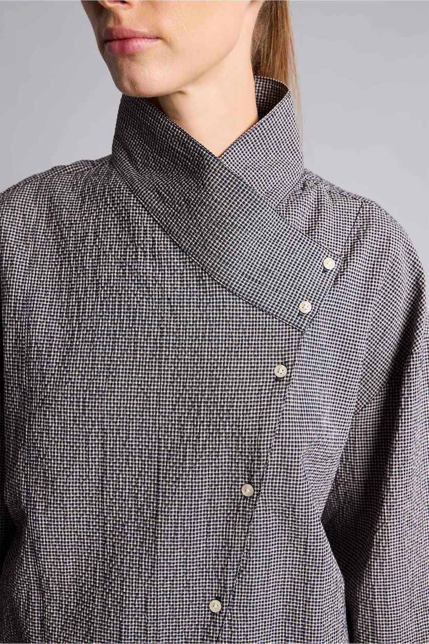 Women NAVY Regular Fit Crinkle Fabric Long Sleeve Tunic