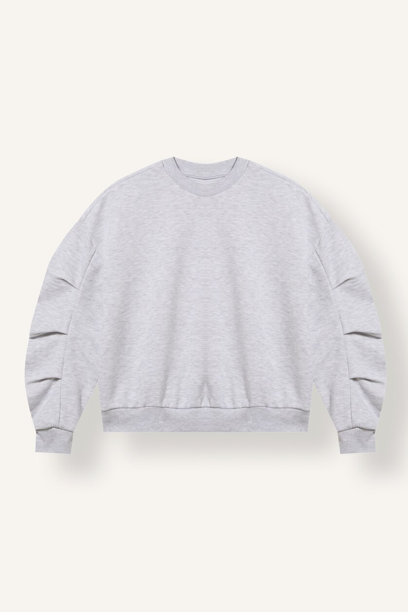 Kız Çocuk - Genç Kız Açık Gri Melange 2'li Takım Sweatshirt ve Pantolon Kız Çocuk