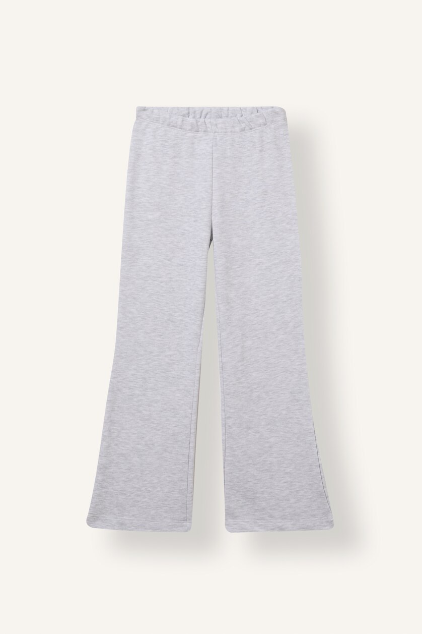 Kız Çocuk - Genç Kız Açık Gri Melange 2'li Takım Sweatshirt ve Pantolon Kız Çocuk