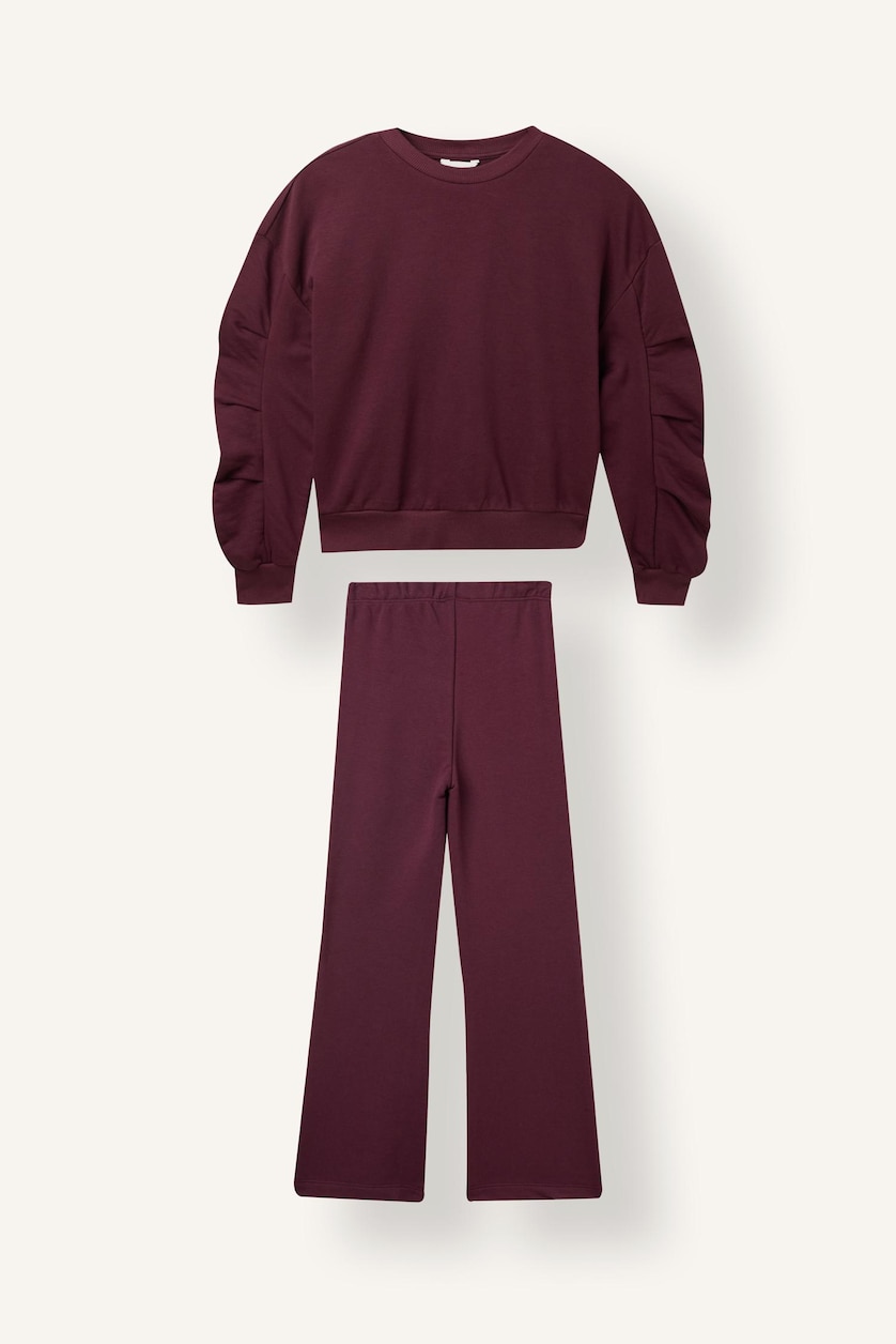 VAJZA & ADOLESHENTE Dark Purple Girl Crew Neck Sweatshirt and Jogger Pants Set