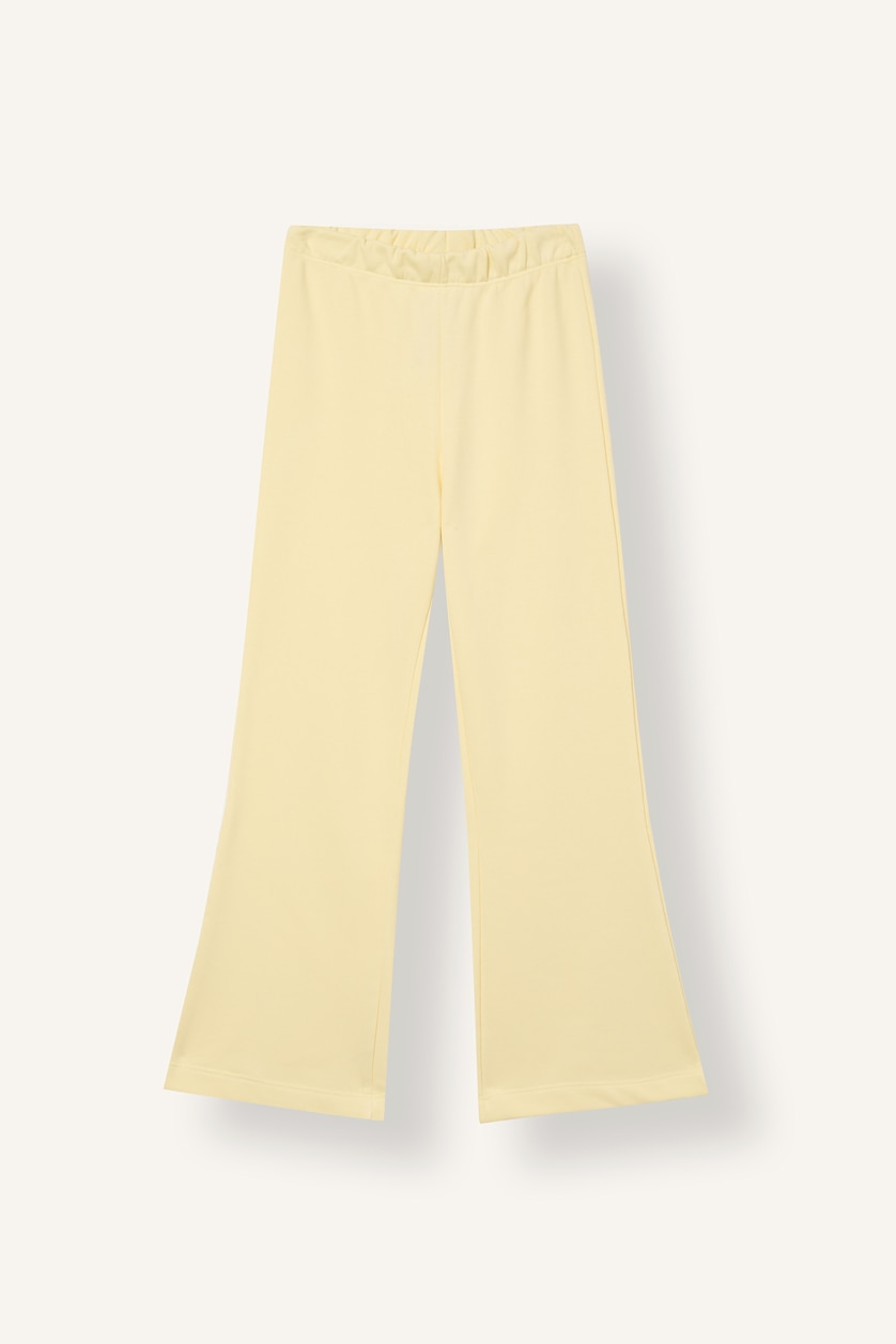 GIRLS & TEENS Light Yellow Girl 2-Piece Crew Neck Sweatshirt and Pleated Trousers Set