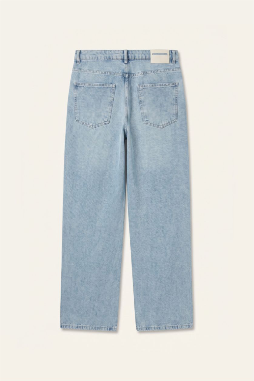 Erkek Açık Mavi Super Baggy Fıt Jean Pantolon