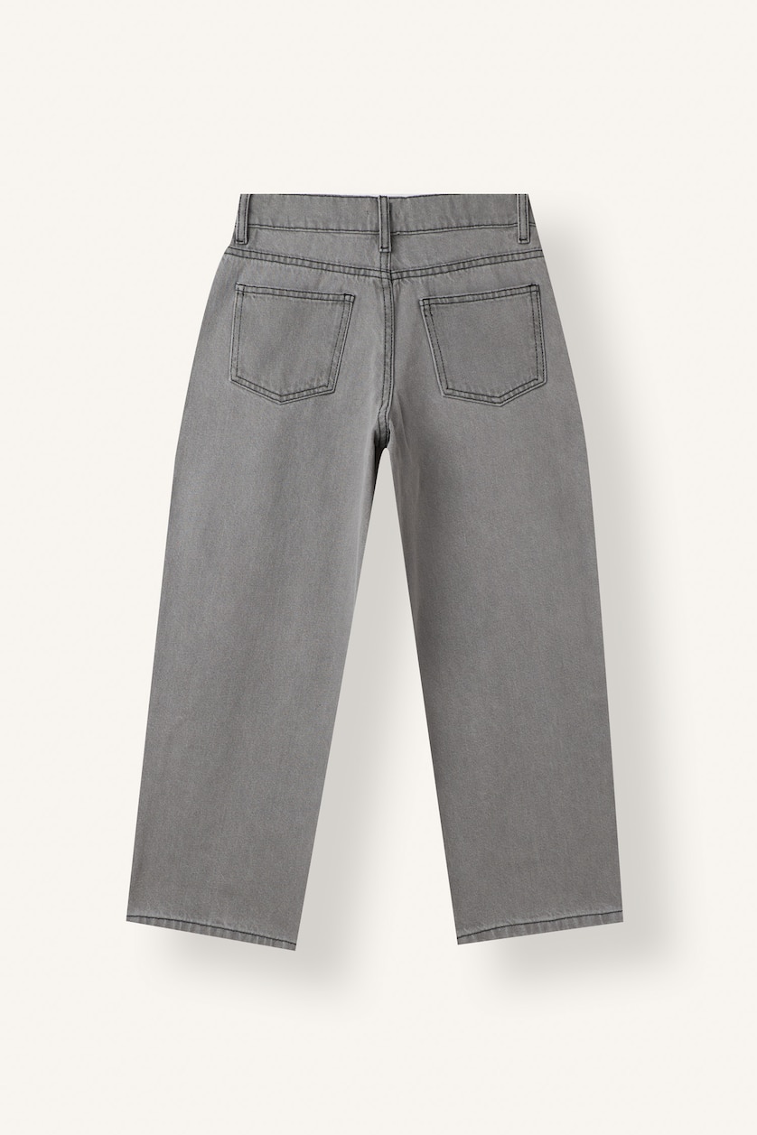 FILLES Gris Clair Jean extra-confortable fluide pour fille Coupe baggy