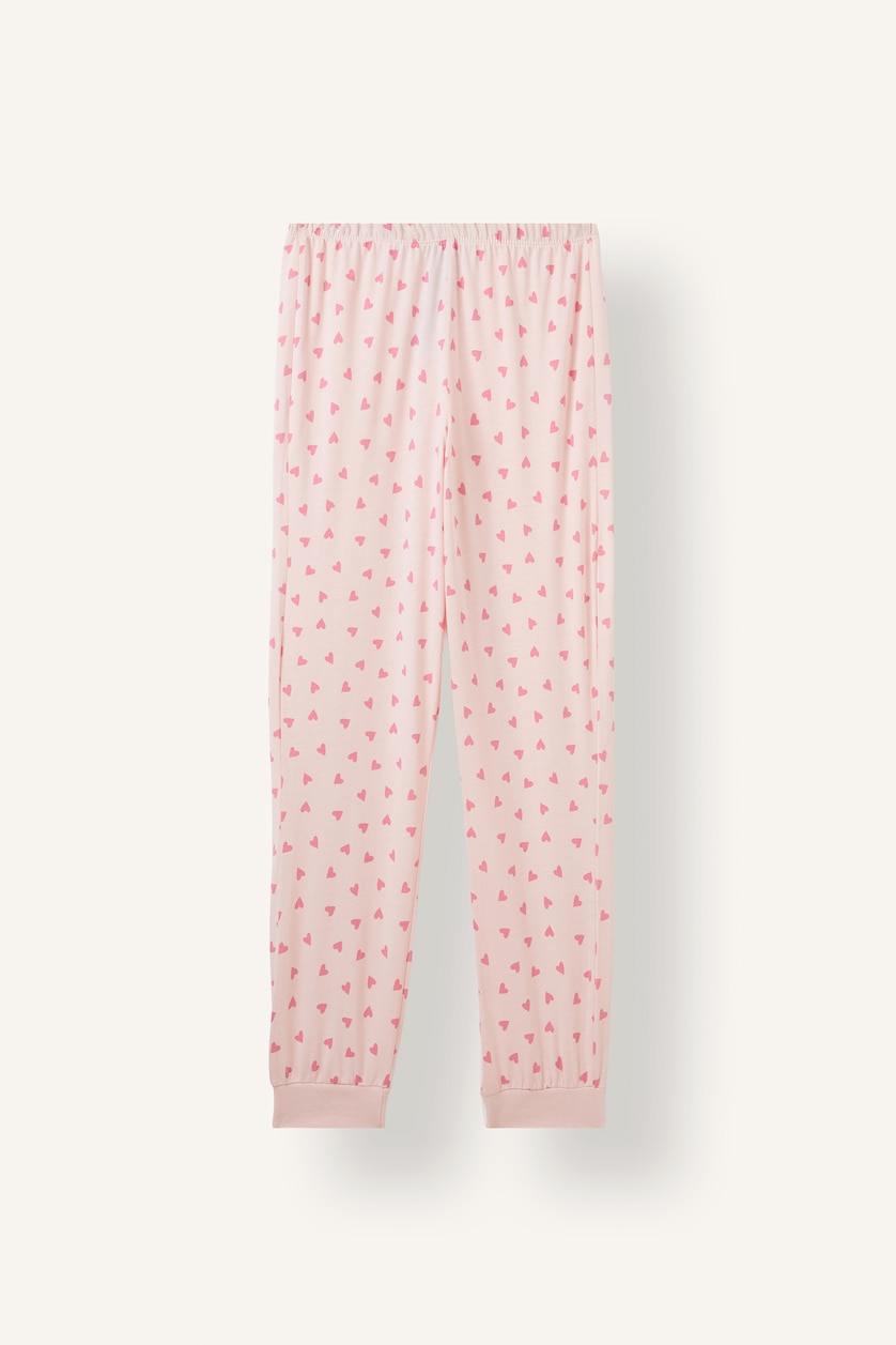 Kız Çocuk - Genç Kız Açık Pembe 2'li Pijama Takım Baskılı Kız Çocuk