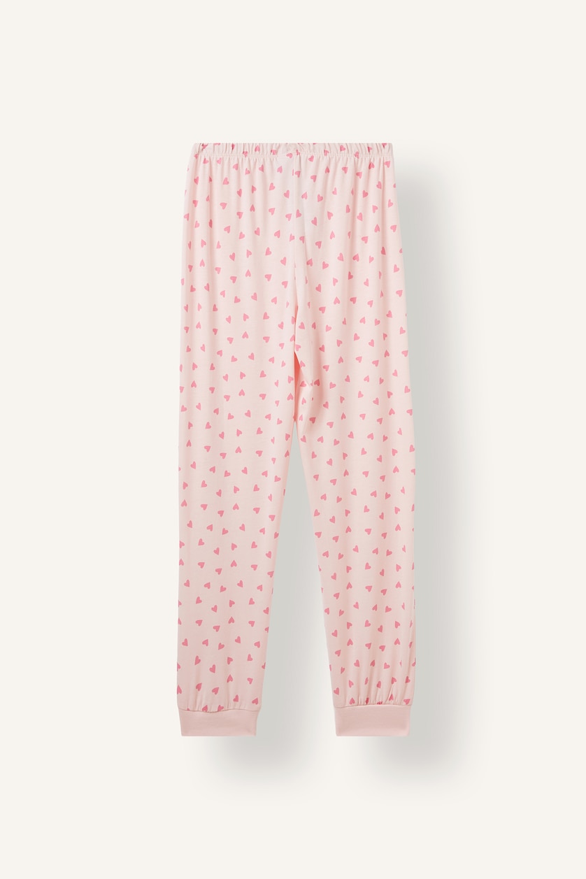 Kız Çocuk - Genç Kız Açık Pembe 2'li Pijama Takım Baskılı Kız Çocuk