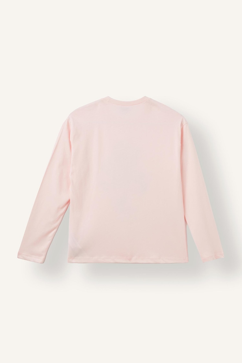 Kız Çocuk - Genç Kız Açık Pembe %100 Pamuk 2'li Pijama Takım Baskılı Kız Çocuk