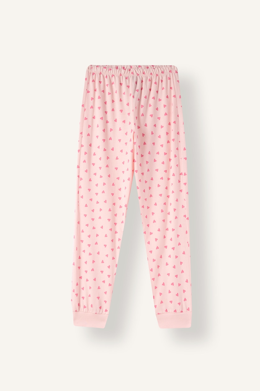 Kız Çocuk - Genç Kız Açık Pembe 2'li Pijama Takım Baskılı Kız Çocuk