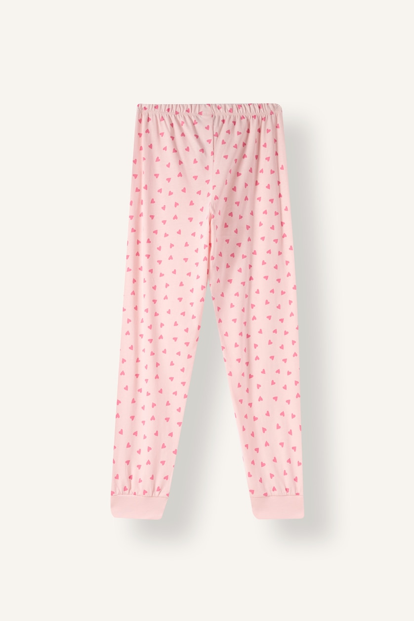 Kız Çocuk - Genç Kız Açık Pembe 2'li Pijama Takım Baskılı Kız Çocuk