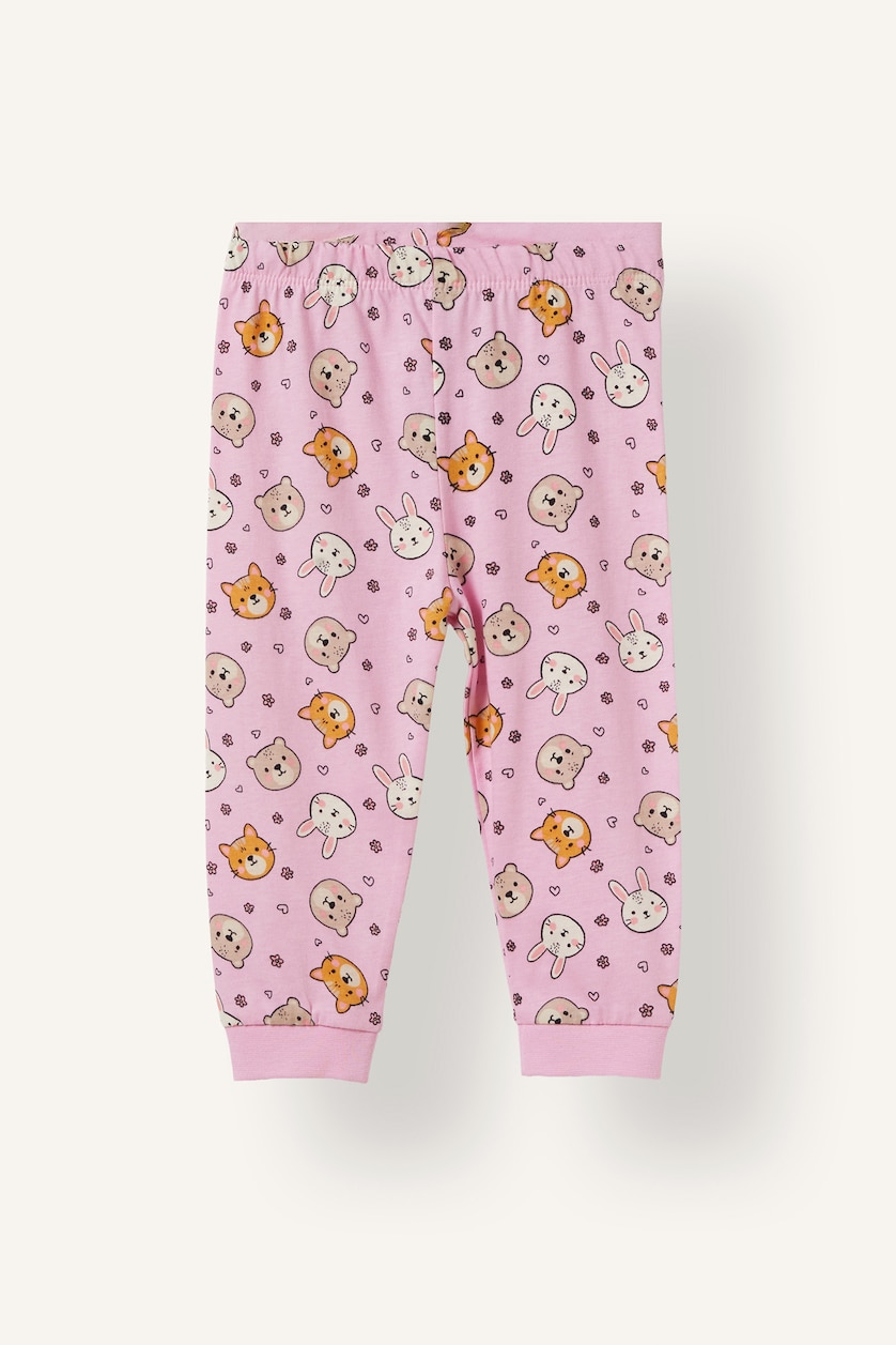 Kız Bebek Ekru Desenli 2'li Pijama Takımı Kız Bebek