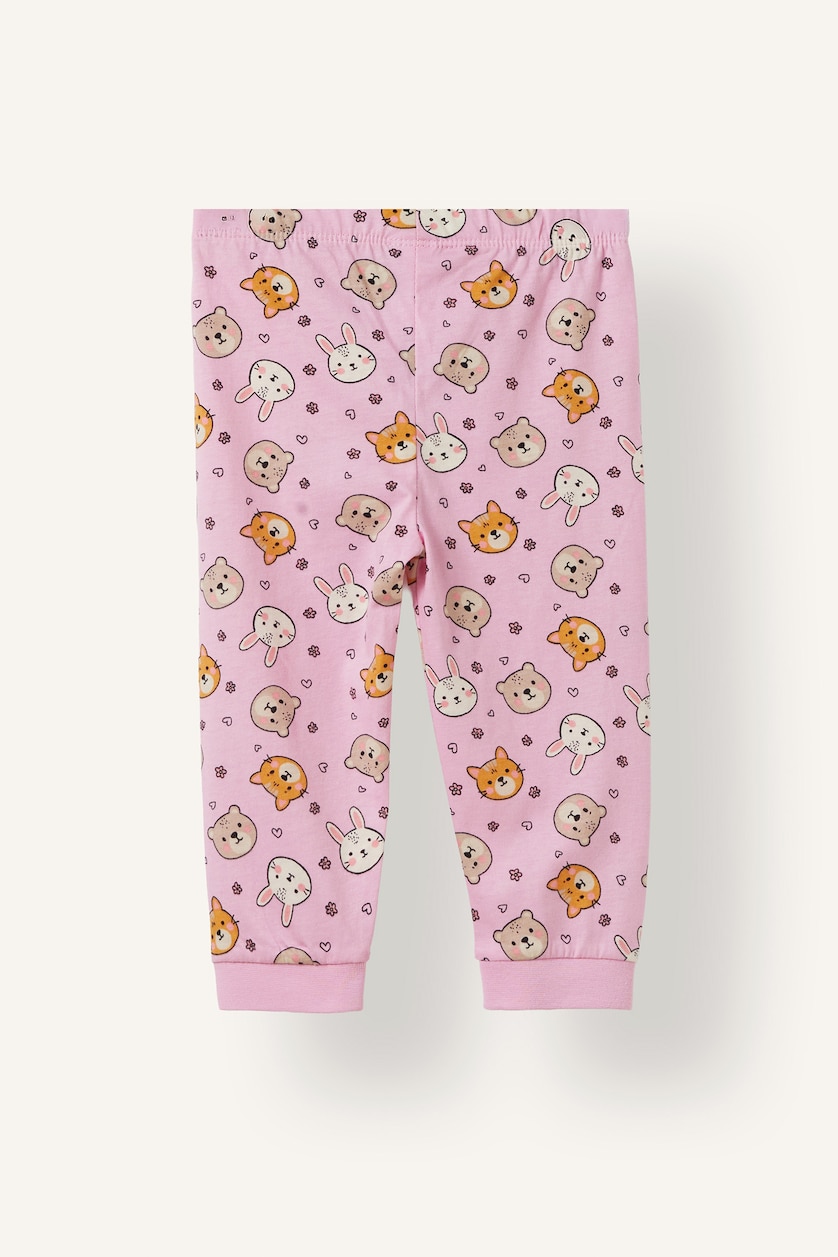 Kız Bebek Ekru Desenli 2'li Pijama Takımı Kız Bebek