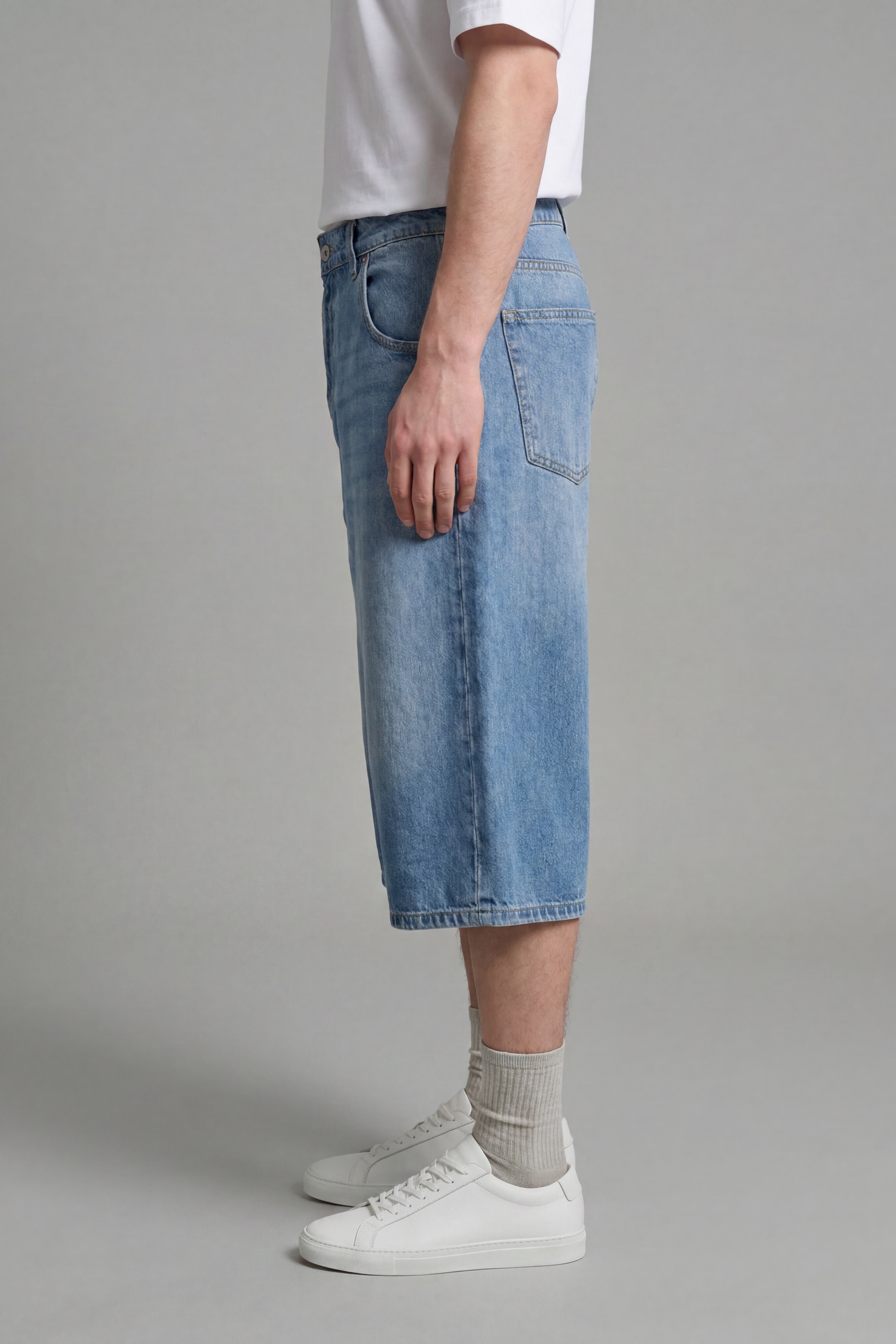 MAN Blue Baggy Fit Denim Shorts