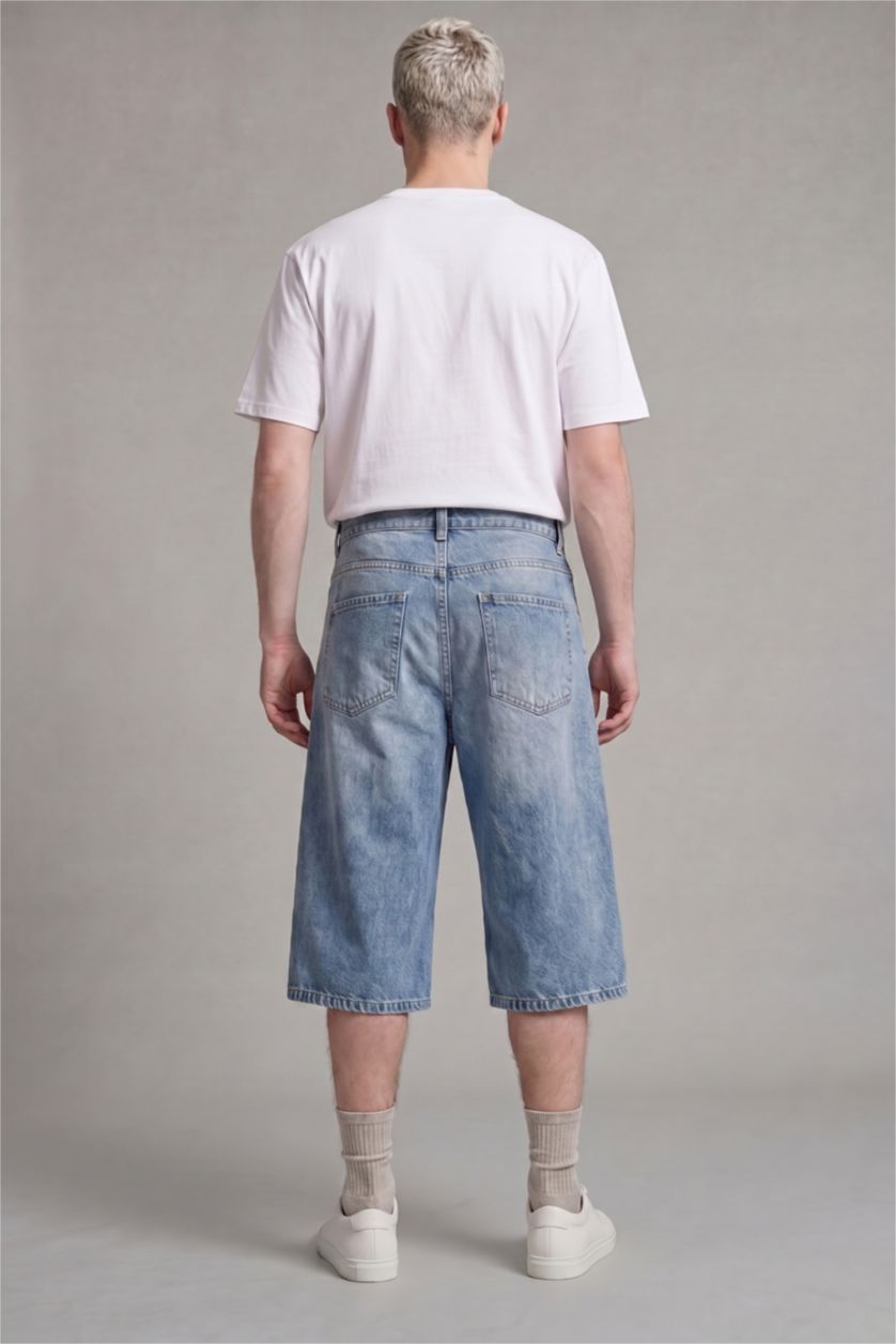 MAN Blue Baggy Fit Denim Shorts
