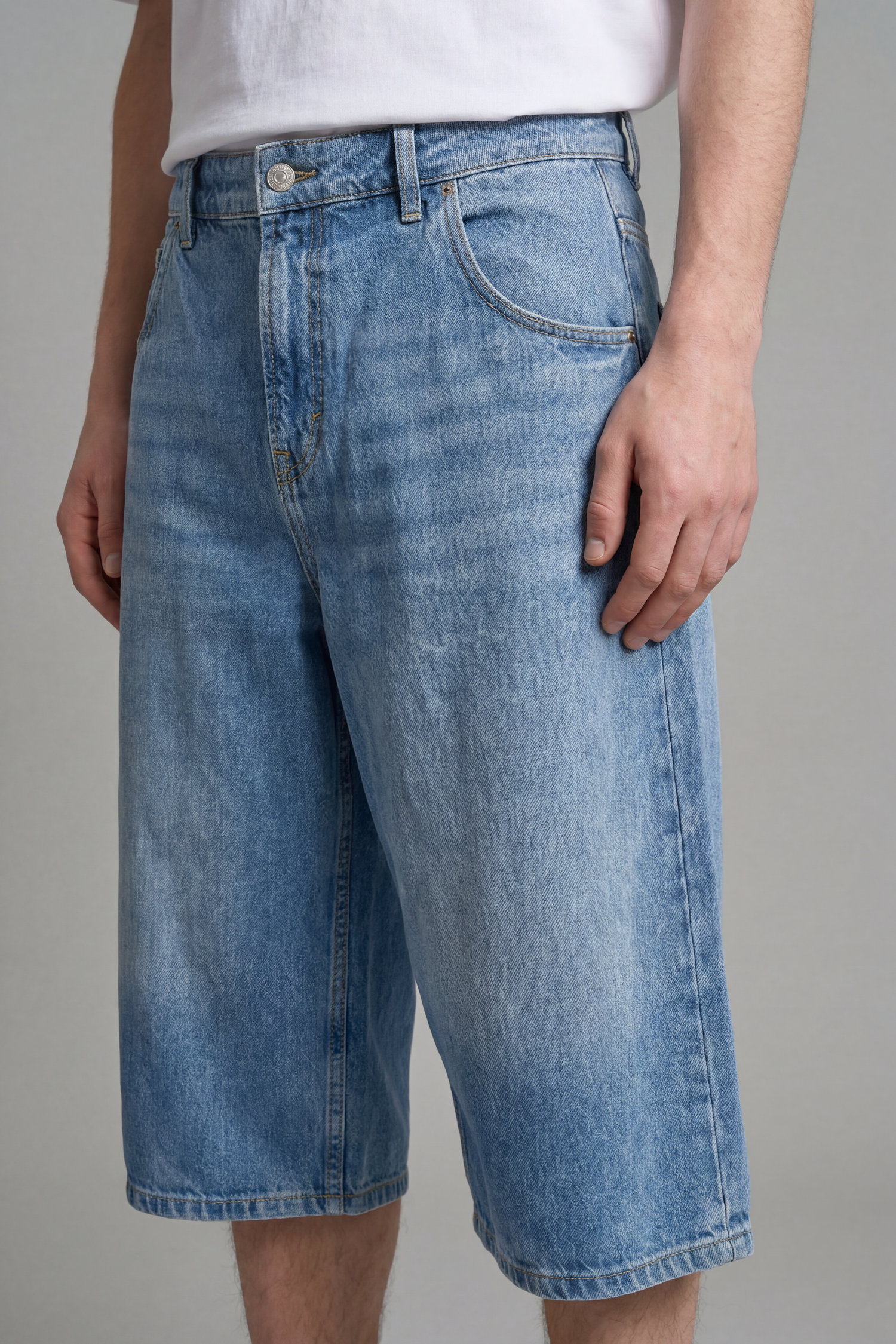 MAN Blue Baggy Fit Denim Shorts