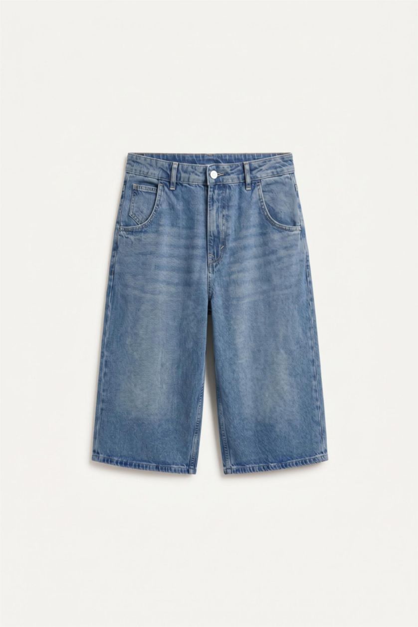 MAN Blue Baggy Fit Denim Shorts