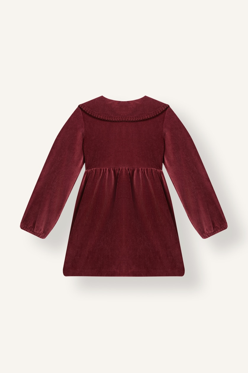 Baby Girl Bordeaux Woman Long Sleeve Knitted Dress