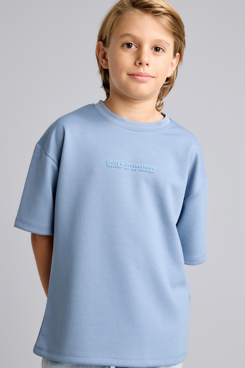BOYS & TEENS Blue Boy Printed Relax Fit T-Shirt