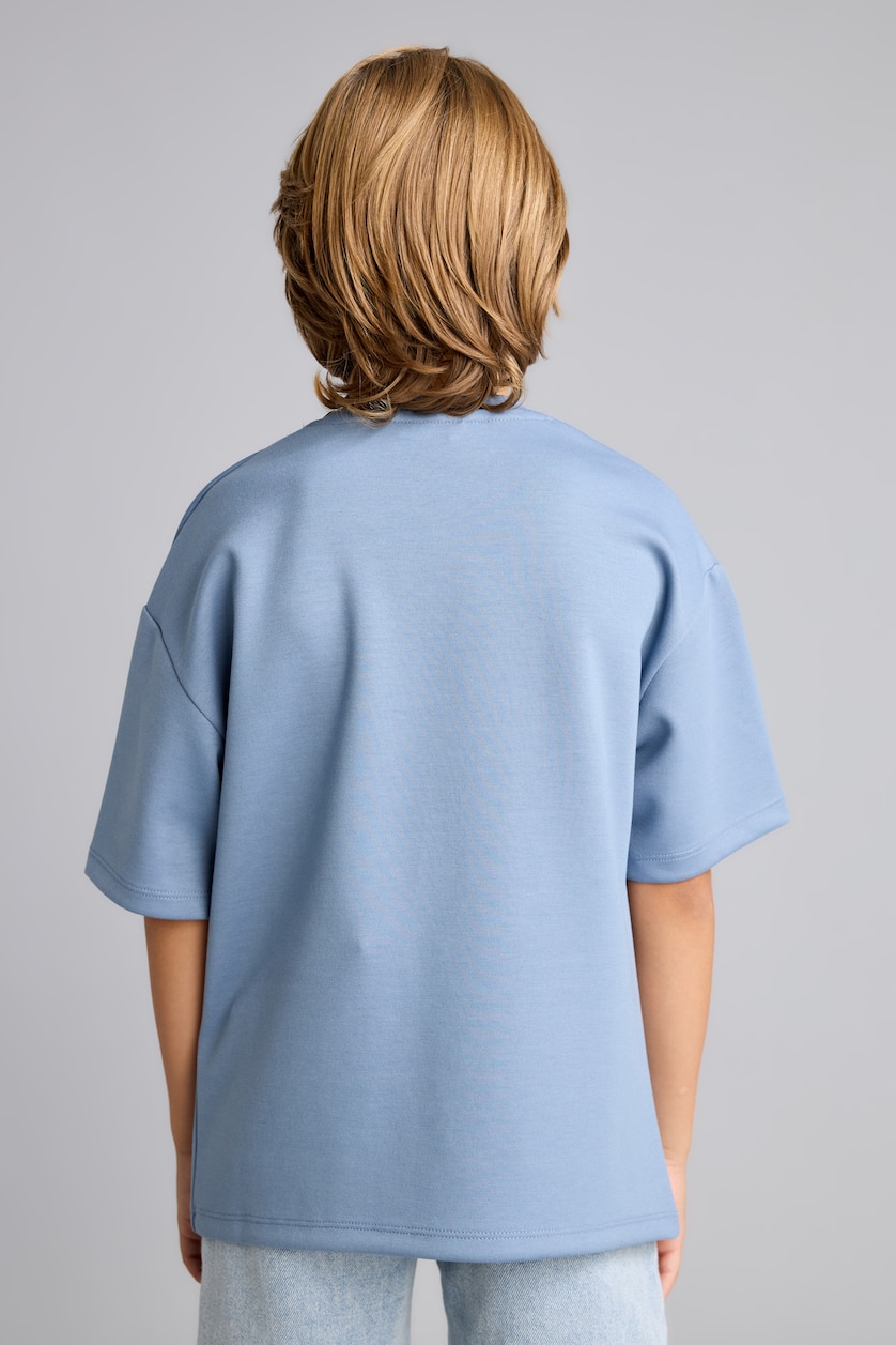 BOYS & TEENS Blue Boy Printed Relax Fit T-Shirt