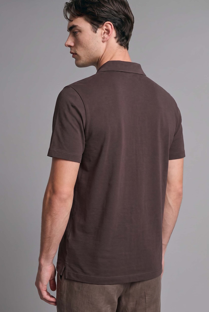 MAN Brown Regular Fit Short Sleeve Polo T-Shirt