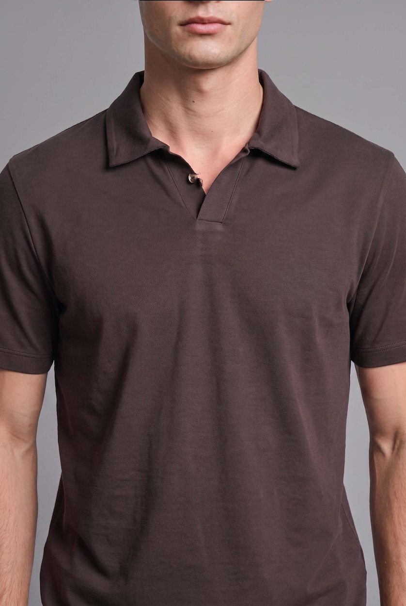 MAN Brown Regular Fit Short Sleeve Polo T-Shirt