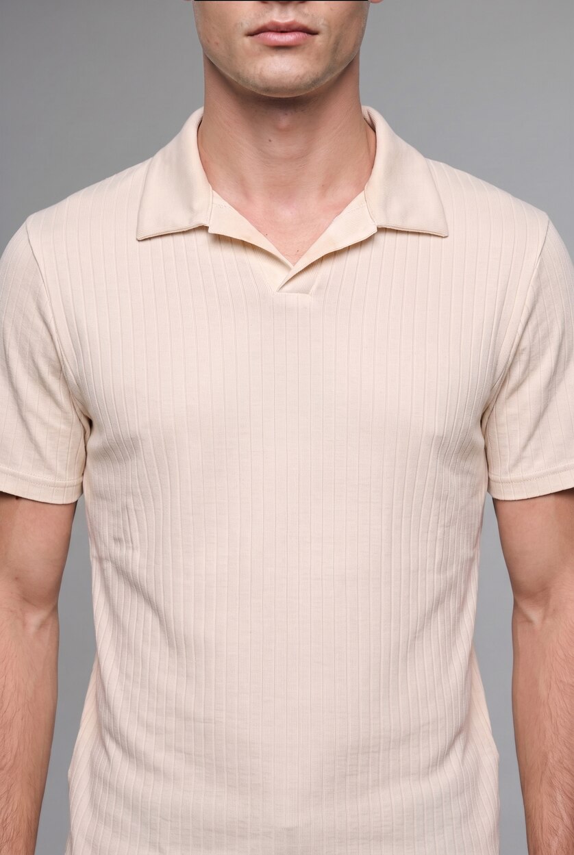 MAN Ecru Regular Fit Short Sleeve Polo T-Shirt