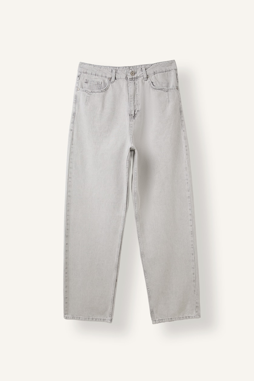Men Light Grey Baggy Fit Trousers
