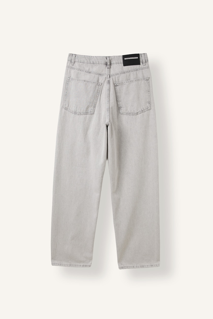 Men Light Grey Baggy Fit Trousers