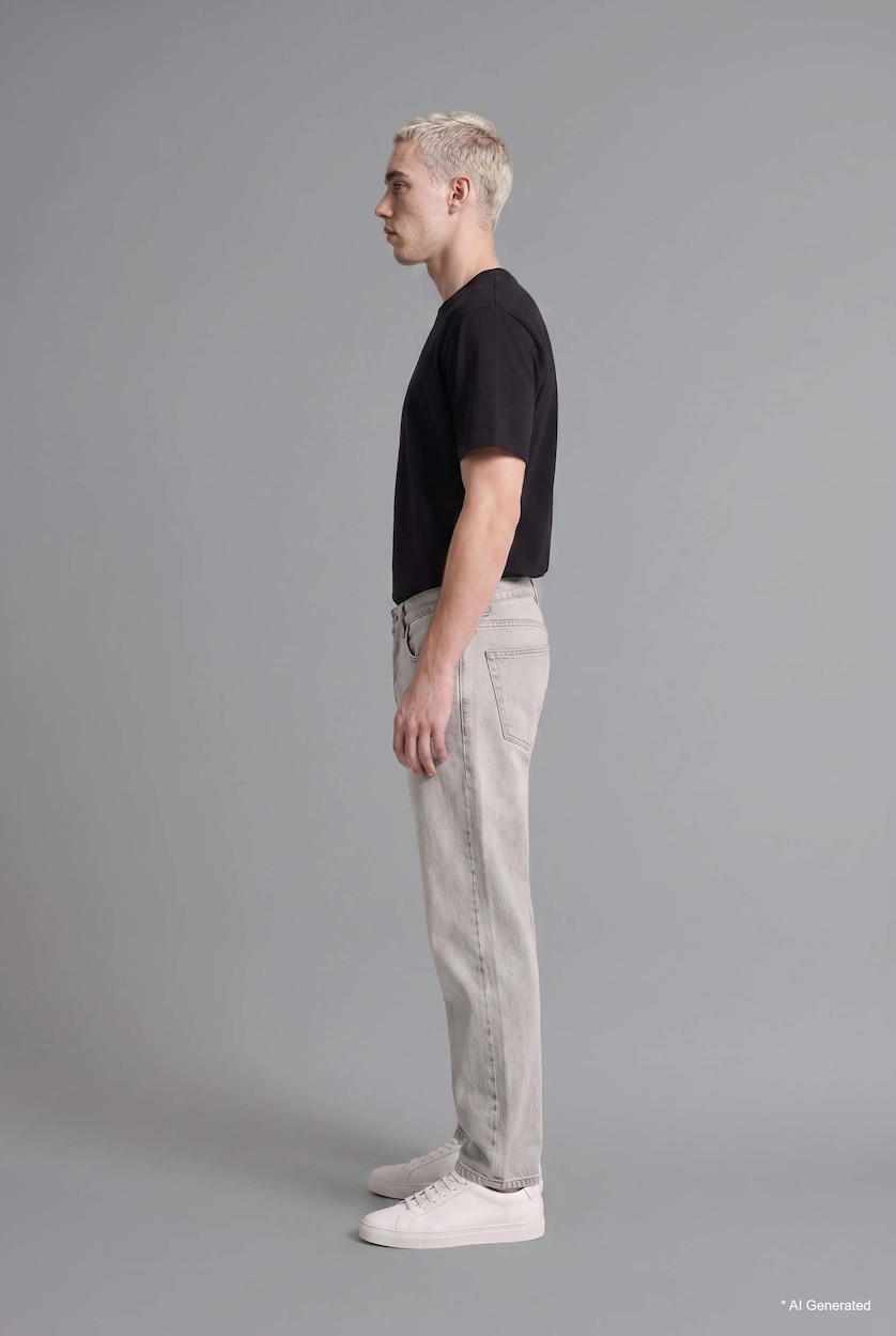 MAN Light Grey Baggy Fit Jeans