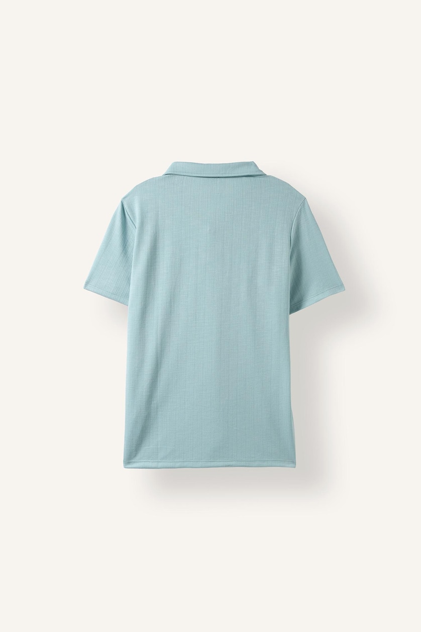 HOMME BLEU Clair Col resort Coupe Régulière Polo à manches courtes