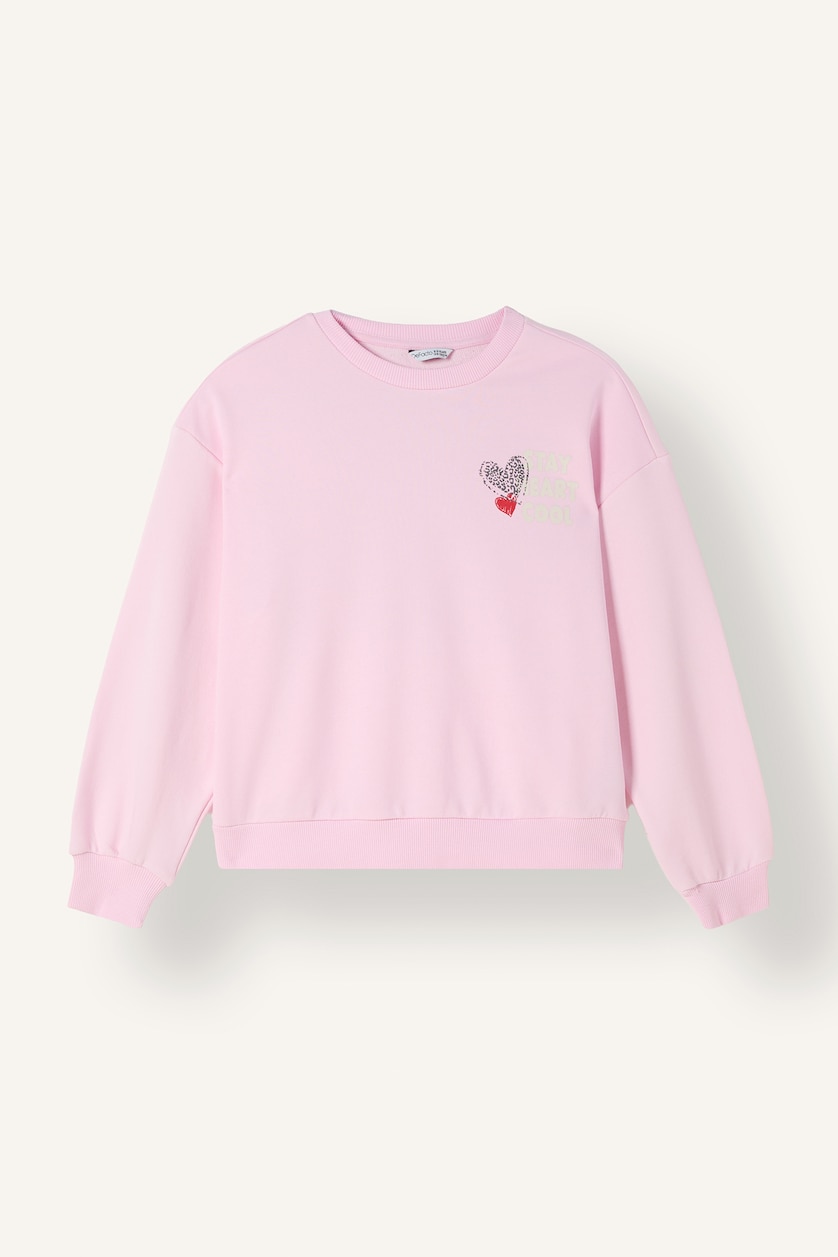 Girls & Teens Pink Relax Fit Crew Neck Sweatshirt