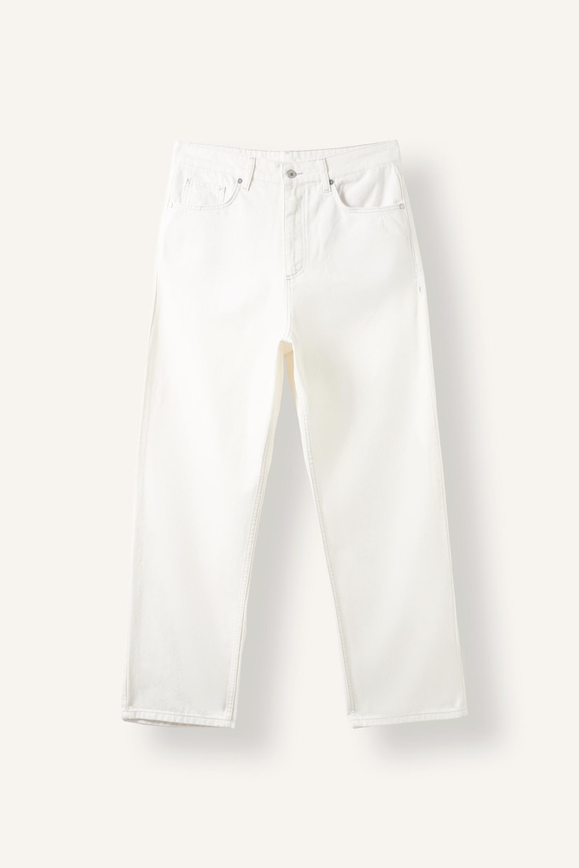 HOMME Beige Jean Coupe baggy à cinq poches