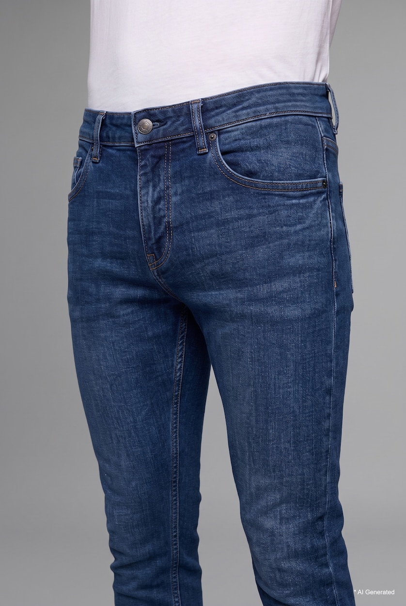 MAN Blue Slim Fit Pedro Washed Jeans