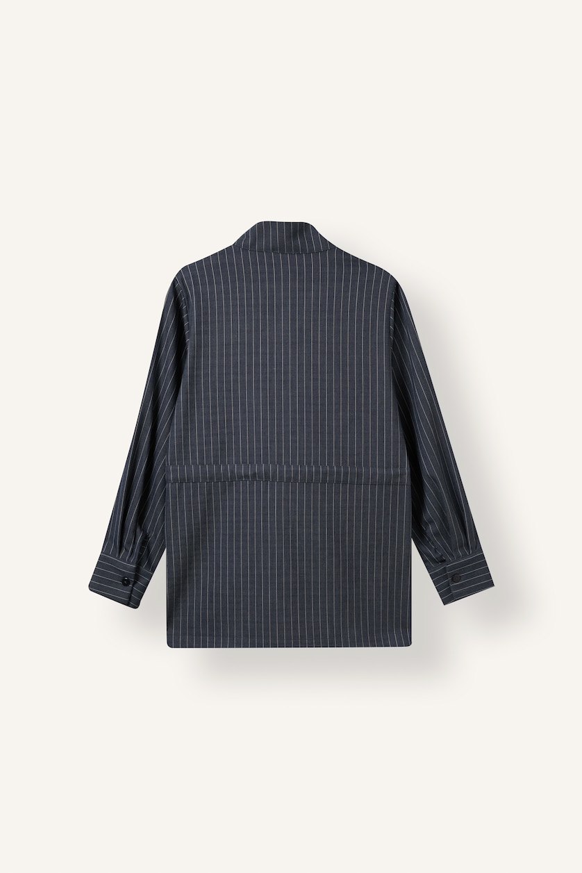 Kadın Lacivert Regular Fit Çizgili Bağcıklı Tunik