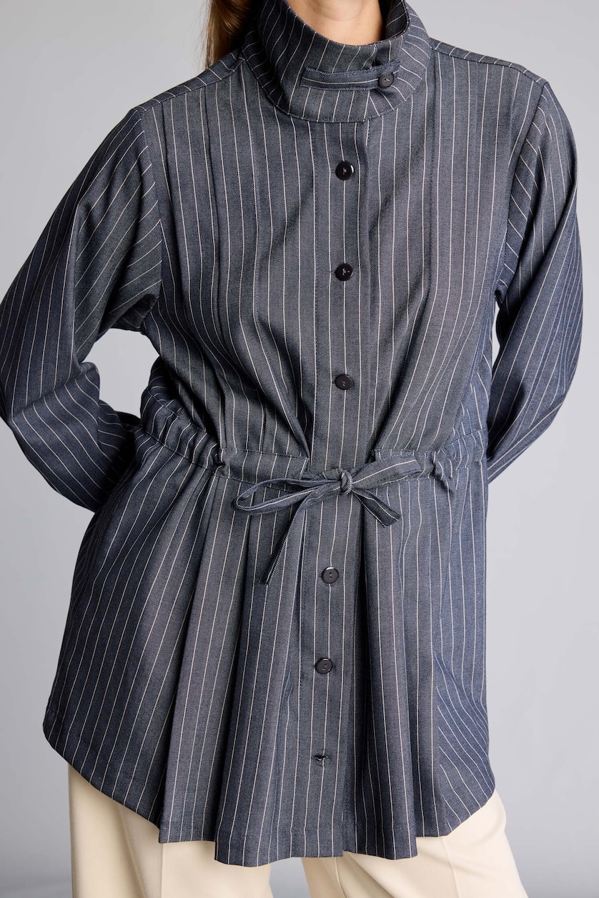 Woman NAVY Regular Fit Denim Look Long Sleeve Tunic