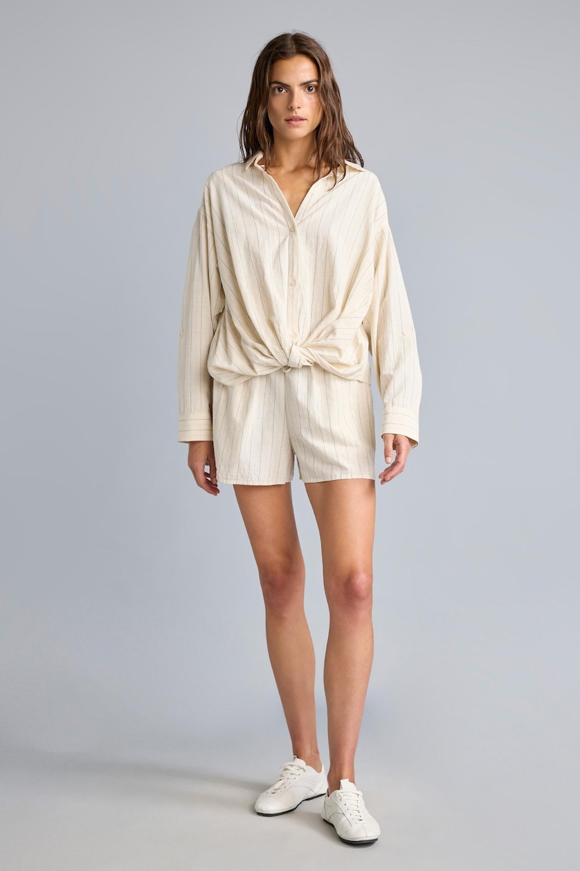 نساء أسود Linen Blended