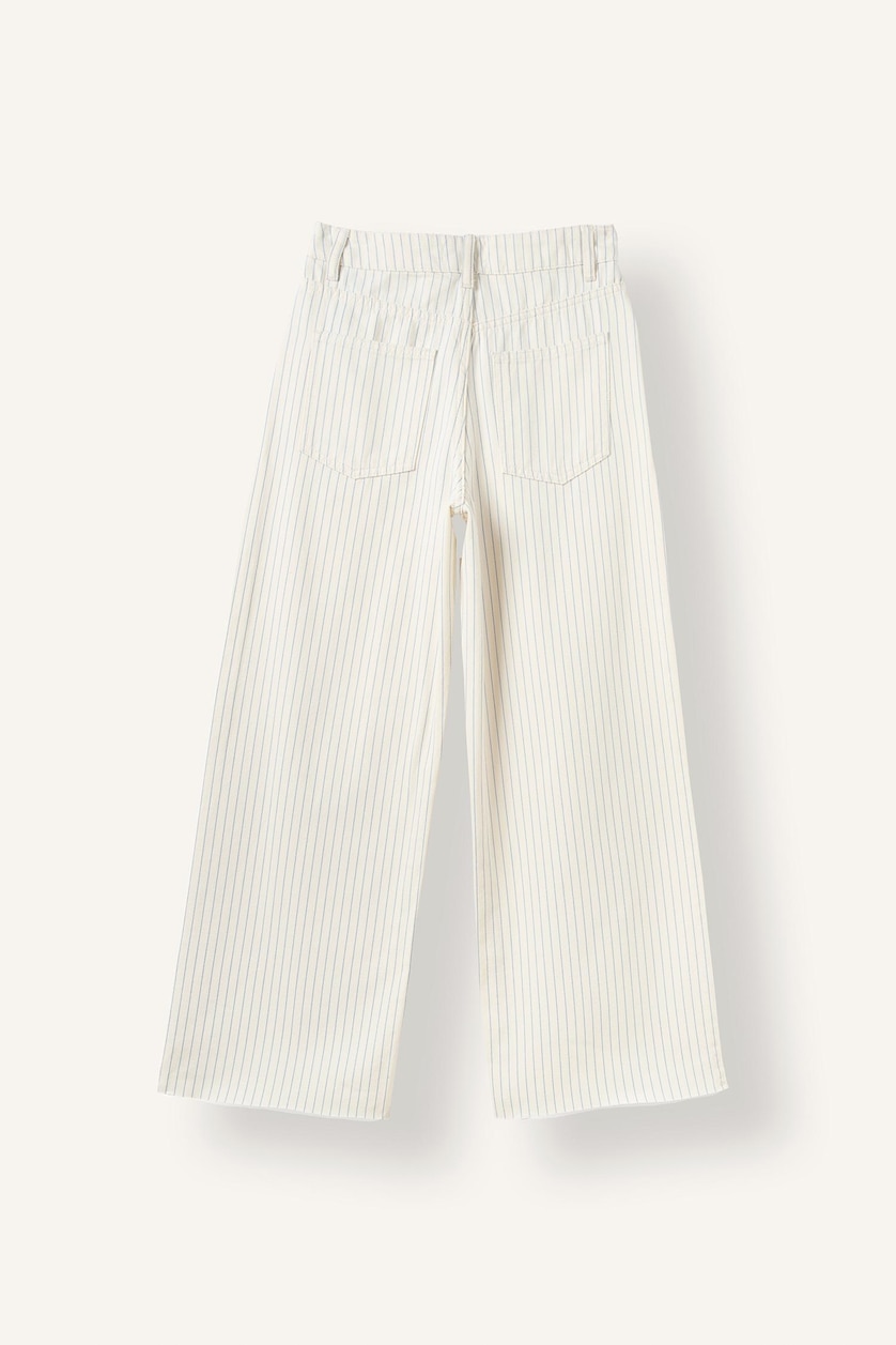 WOMAN White Culotte Fit Pockets Gabardine Trousers