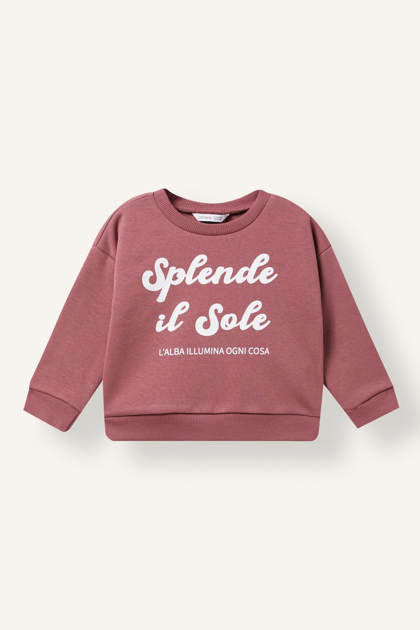 Baby Boys Light Bordeaux Oversize Fit Slogan Sweatshirt