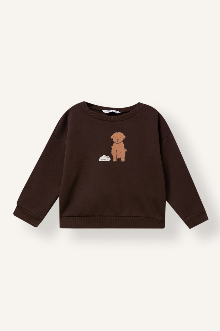 Baby Boys Brown Oversize Fit Animal Print Sweatshirt