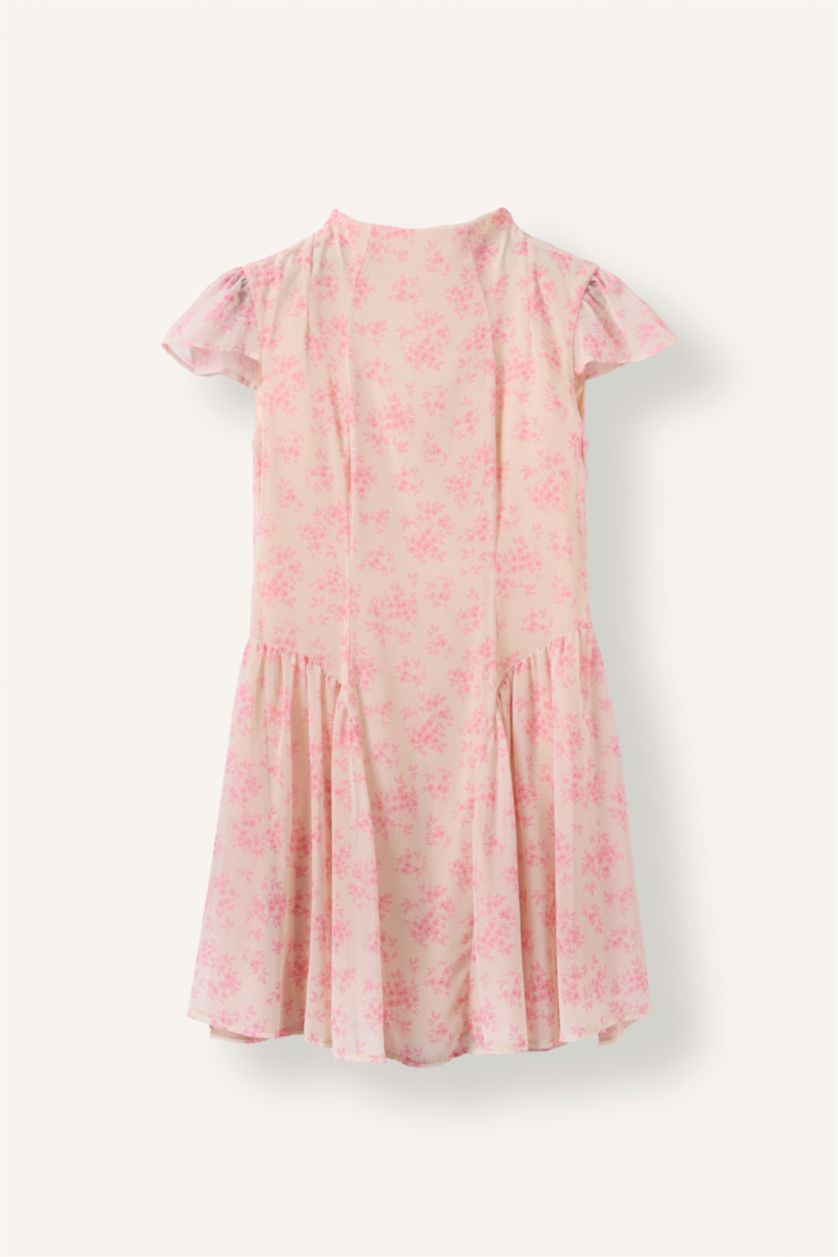 Women Light Pink Chiffon Mini Dress