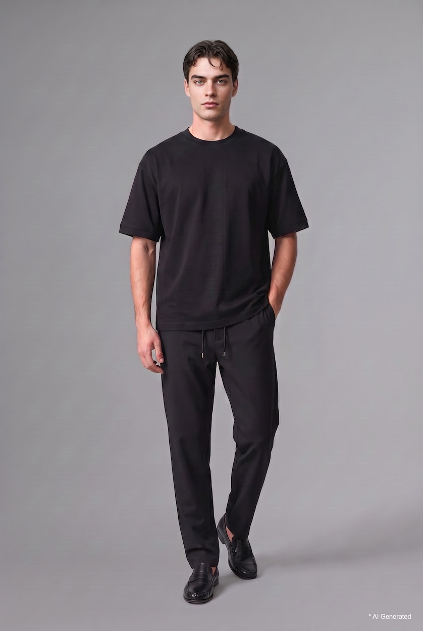 Erkek Siyah Regular Fit Pantolon