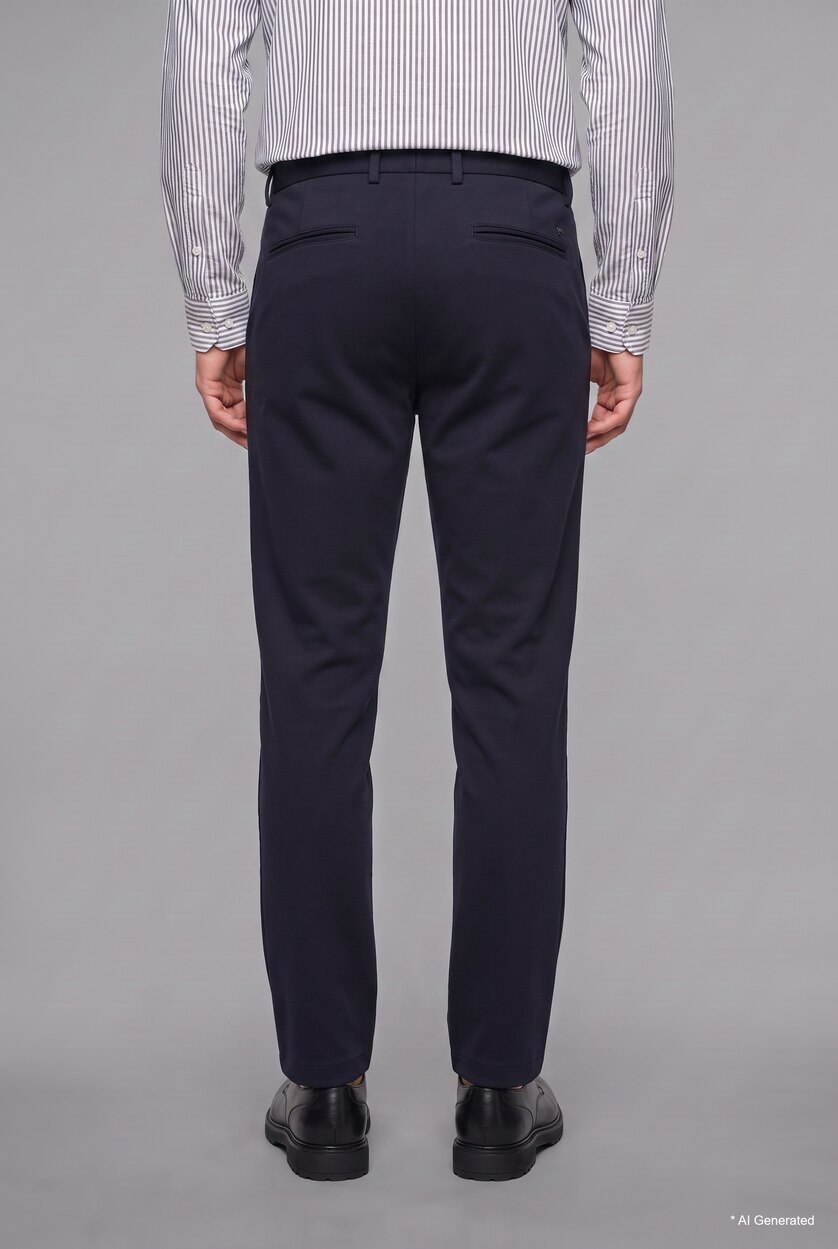 Men NAVY Regular Fit Trousers with Drawstring Detail