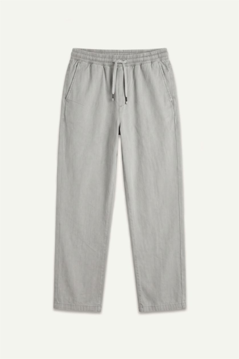 Erkek Açık Gri Baggy Fit Pantolon
