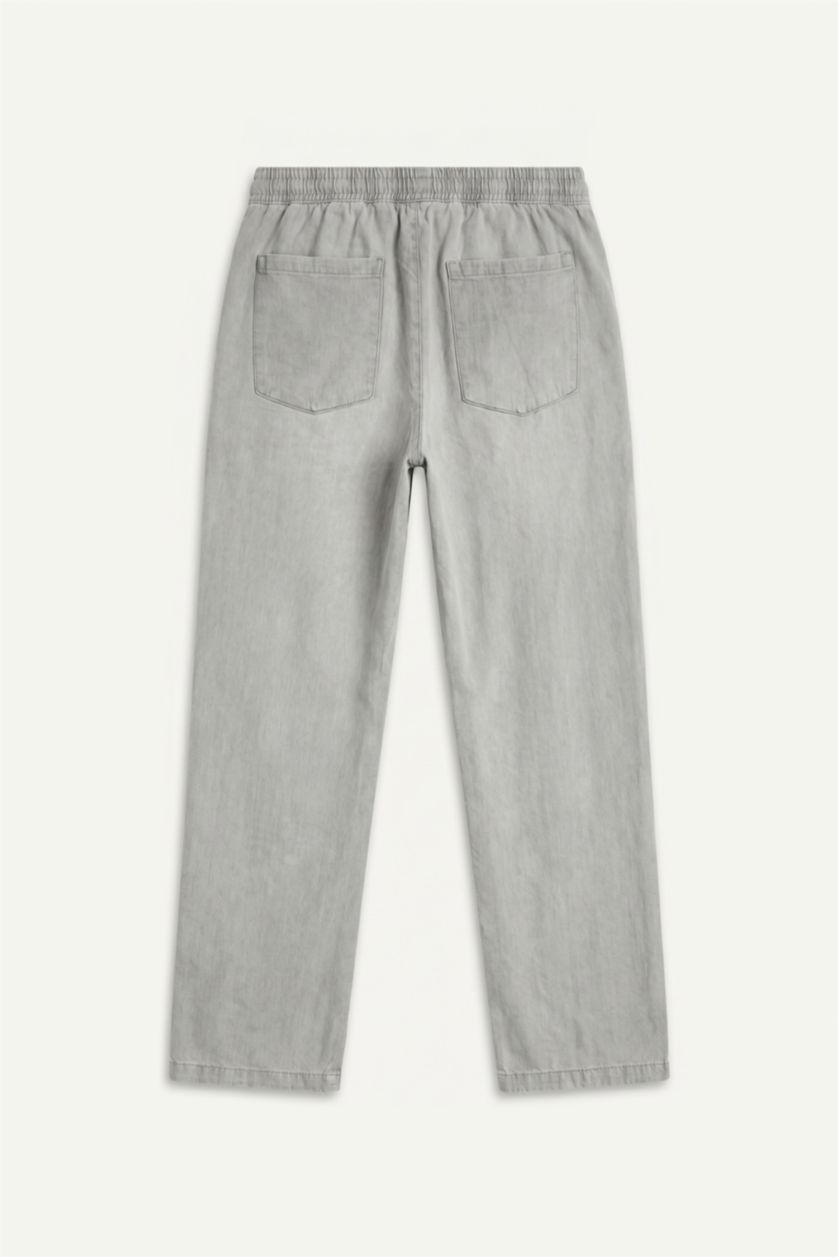 Erkek Açık Gri Baggy Fit Pantolon