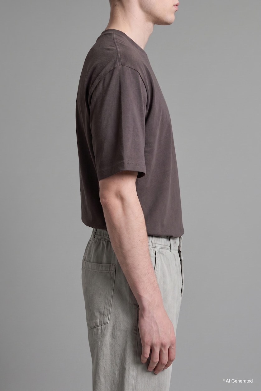 Erkek Açık Gri %100 Pamuk Baggy Fit Pantolon