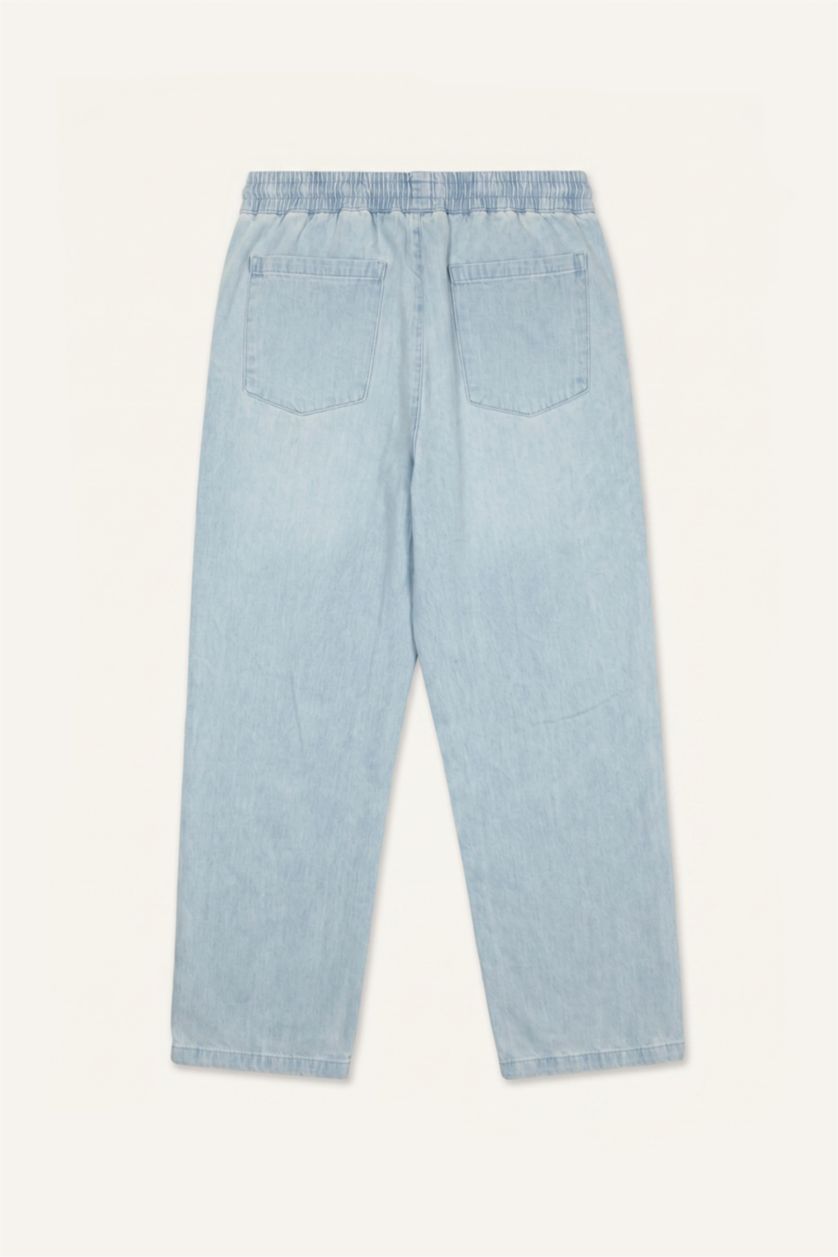 Erkek Açık Mavi Baggy Fit Pantolon