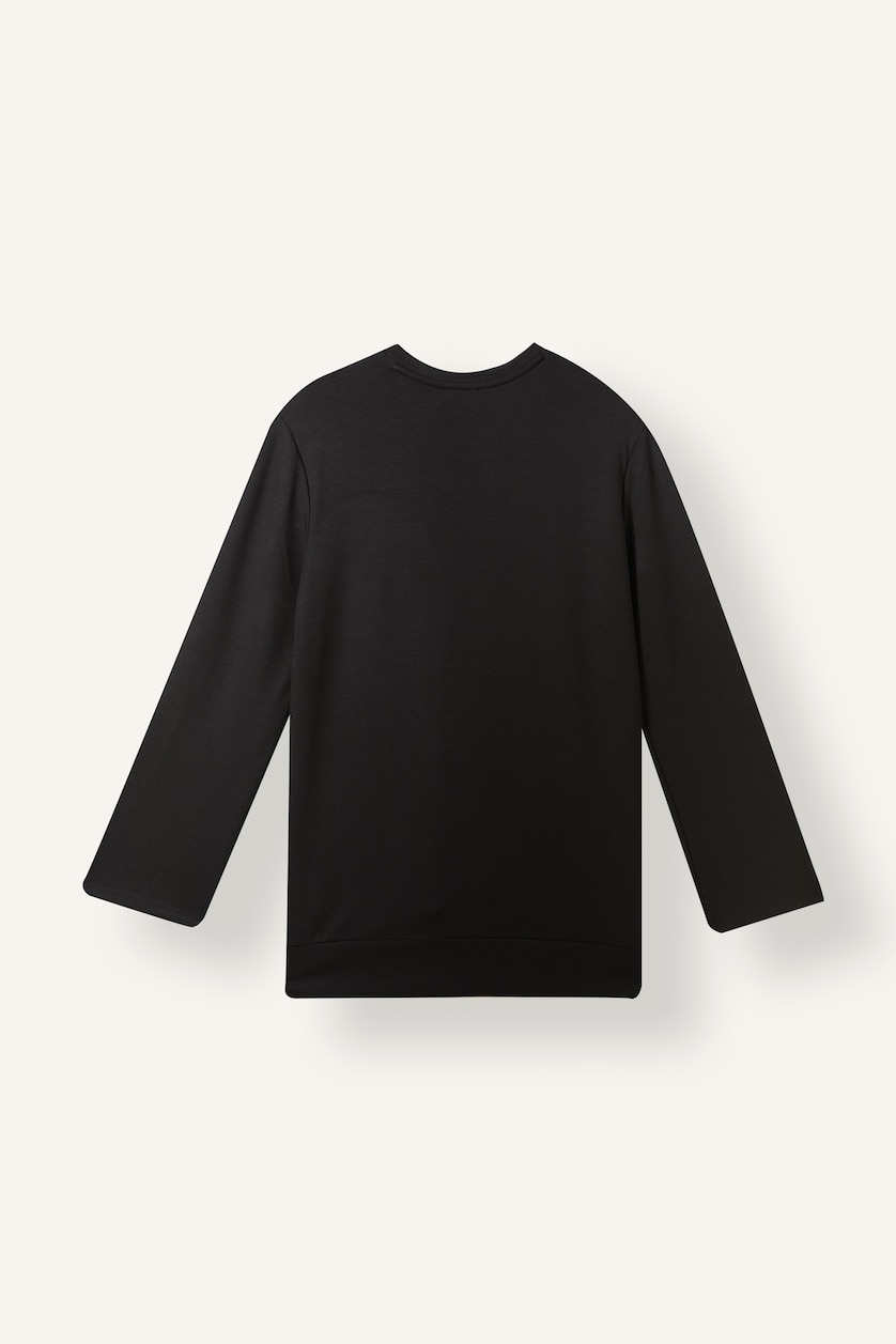 Kadın Siyah Dikiş Detaylı Regular Fit Tunik